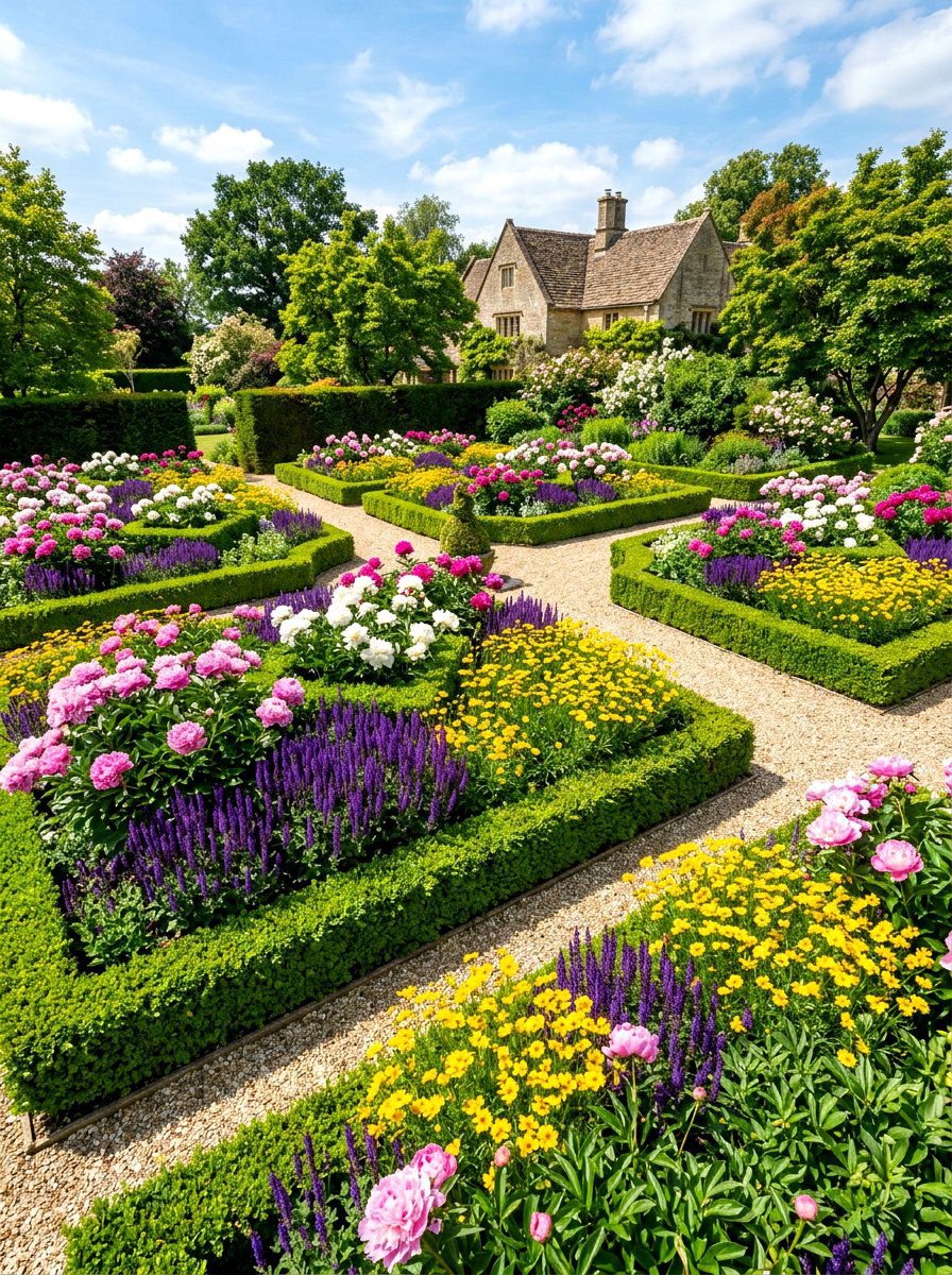 Colorful Perennial Parterre - 30 parterre garden ideas
