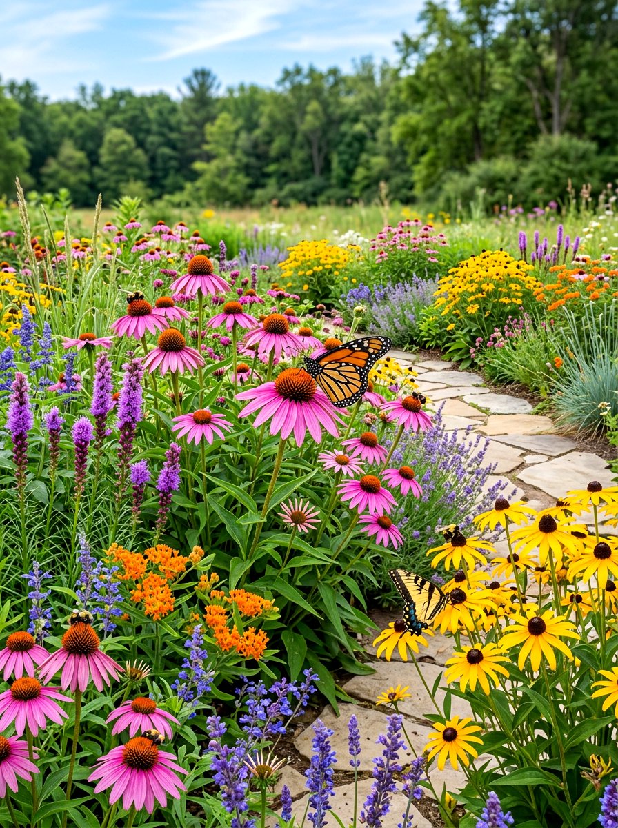Colorful Perennial Pollinator Friendly Foundations - 30 foundation flower bed ideas