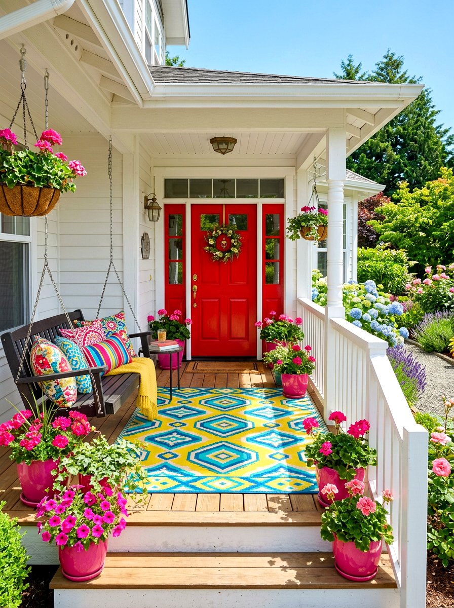 Colorful Porch Design - 30 porch gathering ideas