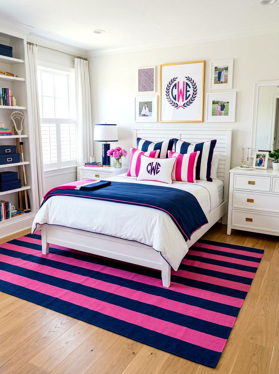 Colorful Preppy Bedroom - 30 dreamy girly bedroom ideas
