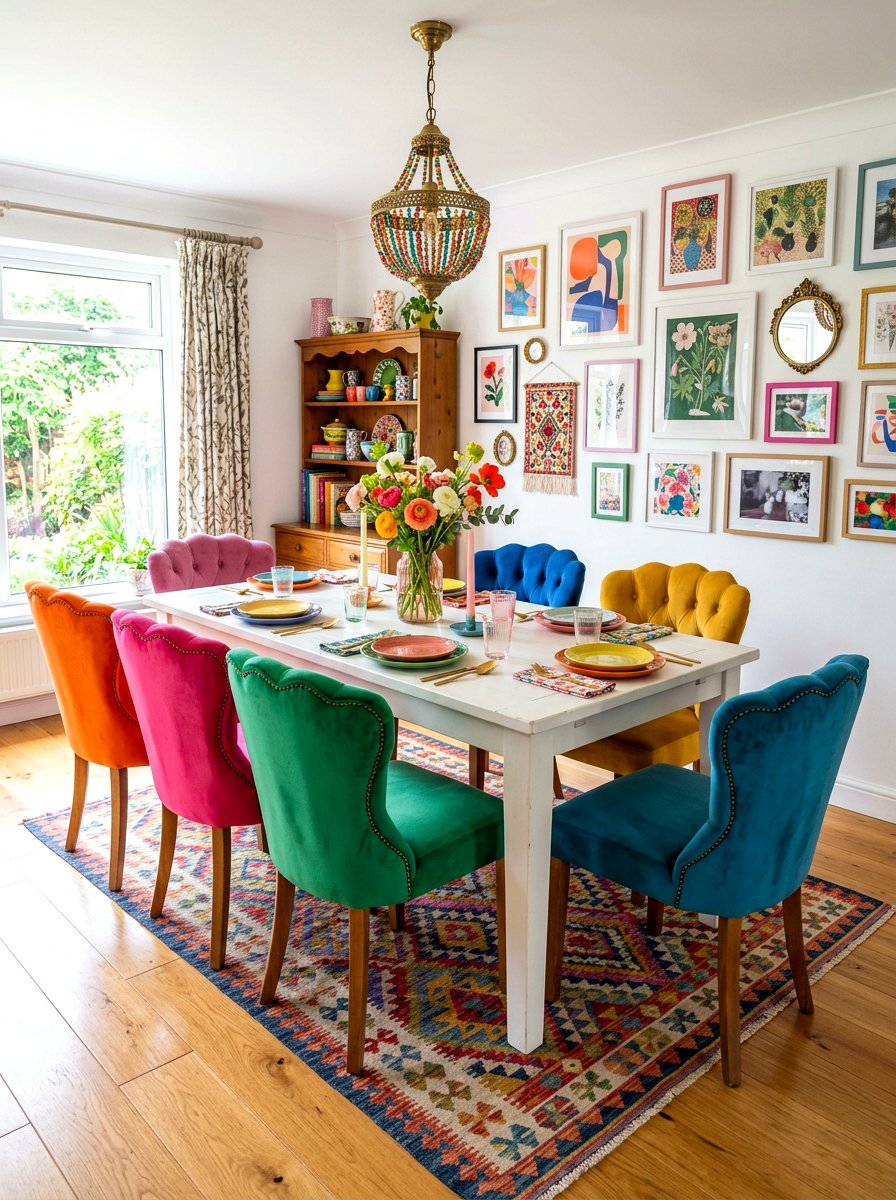Colorful Scalloped Dining Chair - 30 scalloped dining chairs ideas