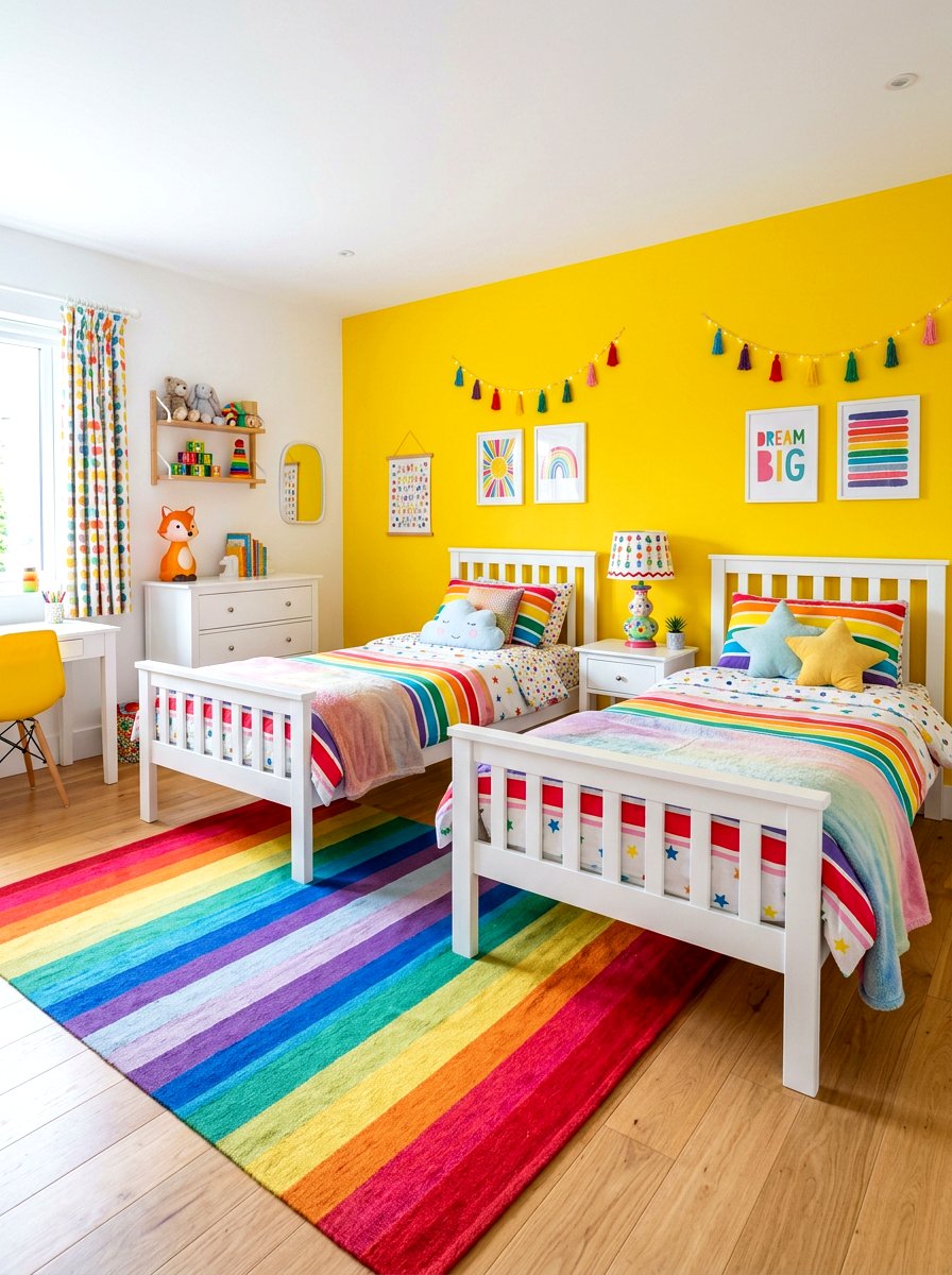Colorful Shared Bedroom - 30 shared sibling room ideas