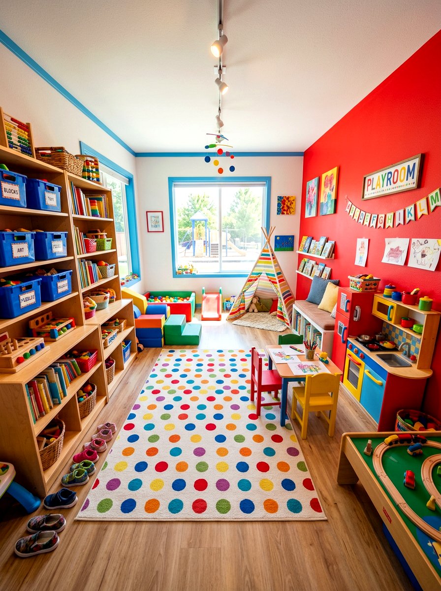 Colorful Shared Playroom - 30 children shared playroom ideas