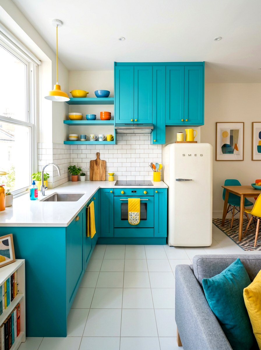 Colorful Small Studio Kitchen - 30 studio kitchen ideas