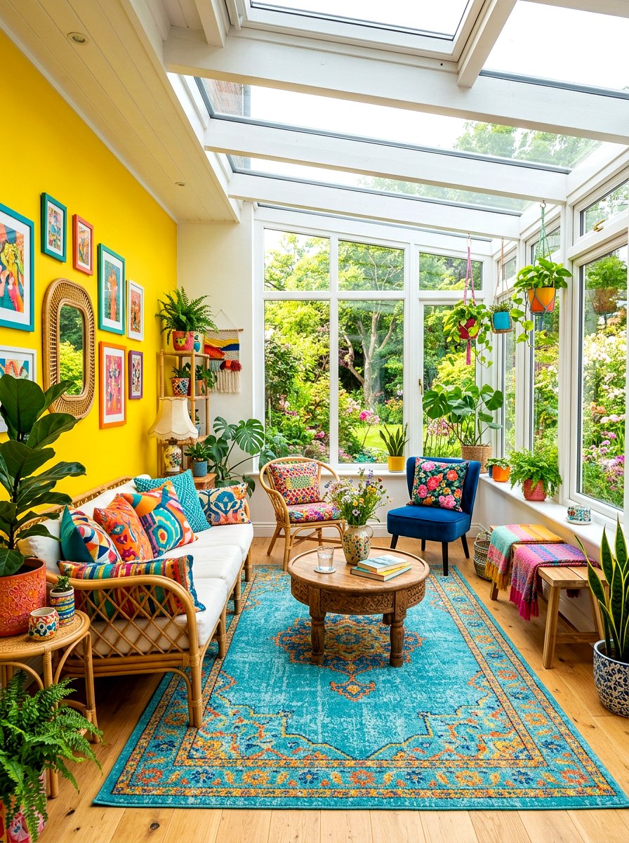 Colorful Sunroom - 30 cozy sunroom ideas