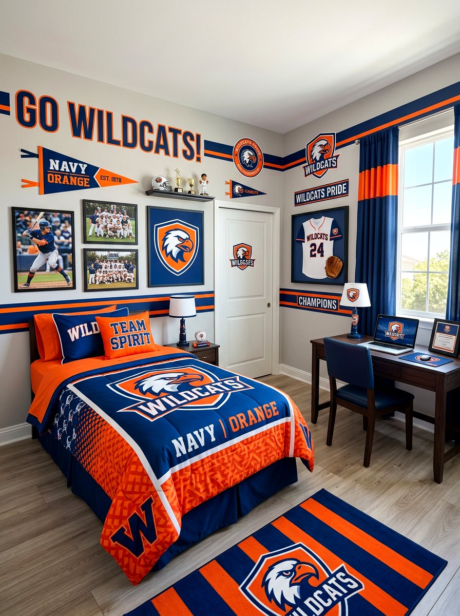 Colorful Team Bedroom - 30 sports bedroom ideas