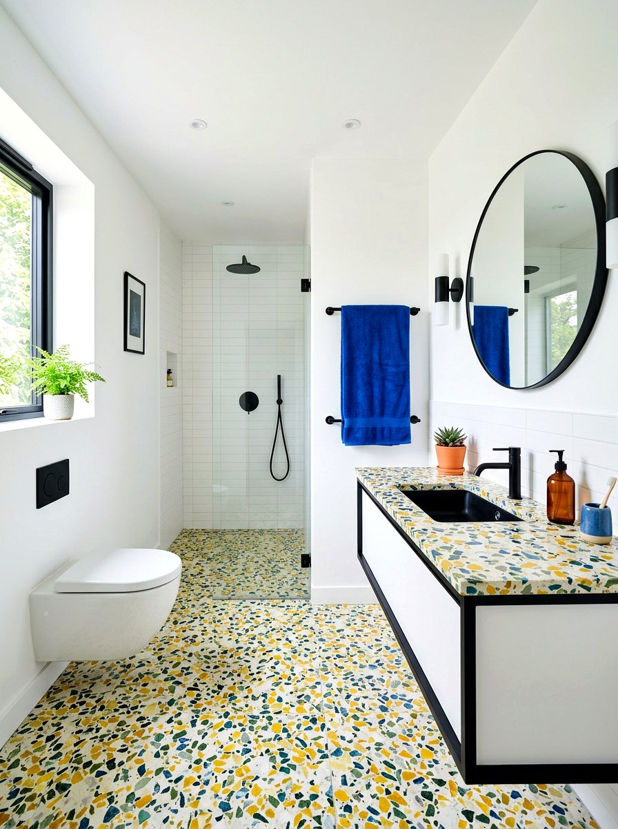 Colorful Terrazzo Interior - 30 terrazzo bathroom ideas
