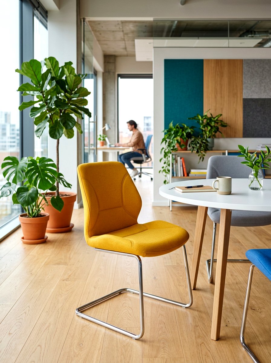 Colorful Upholstered Guest Chair - 30 office guest chair ideas