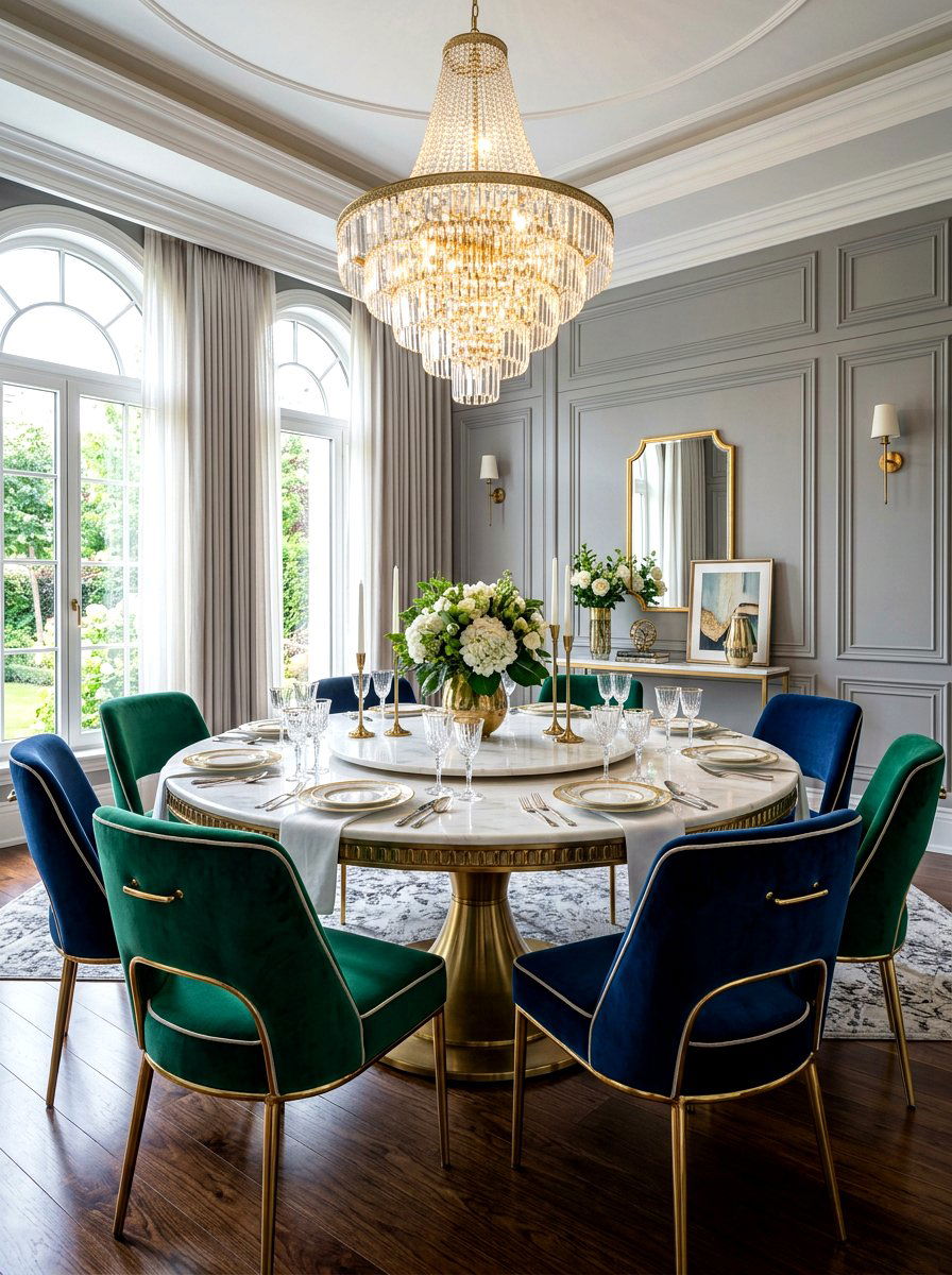 Colorful Velvet Dining Chairs - 30 mixed dining seating ideas