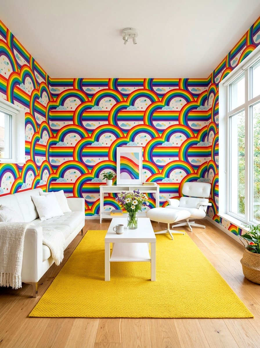 Colorful Wallpaper Pattern - 30 girls shared bedroom ideas