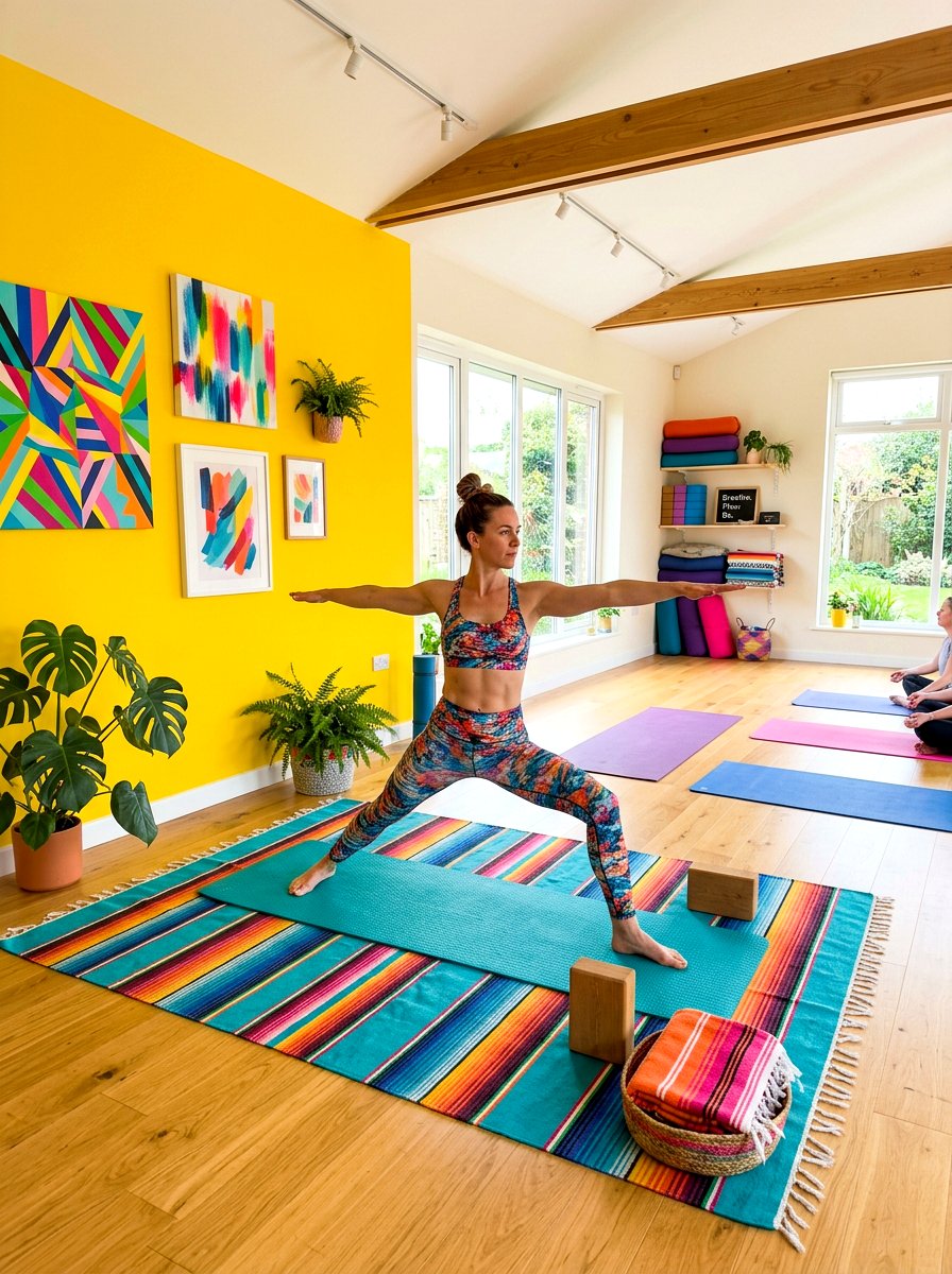 Colorful Yoga Room - 30 yoga room ideas