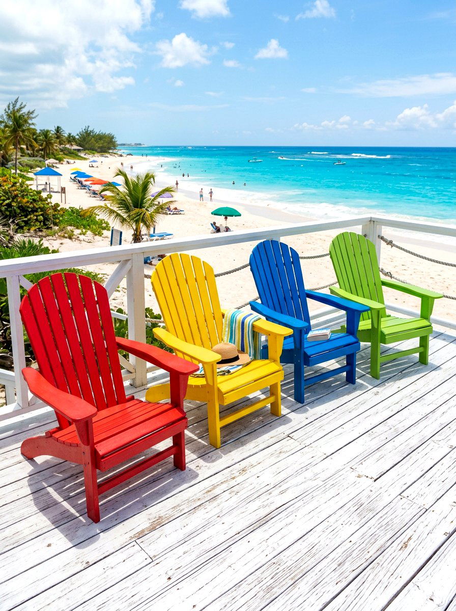 Colorful adirondack chairs - 30 deck lounge furniture ideas