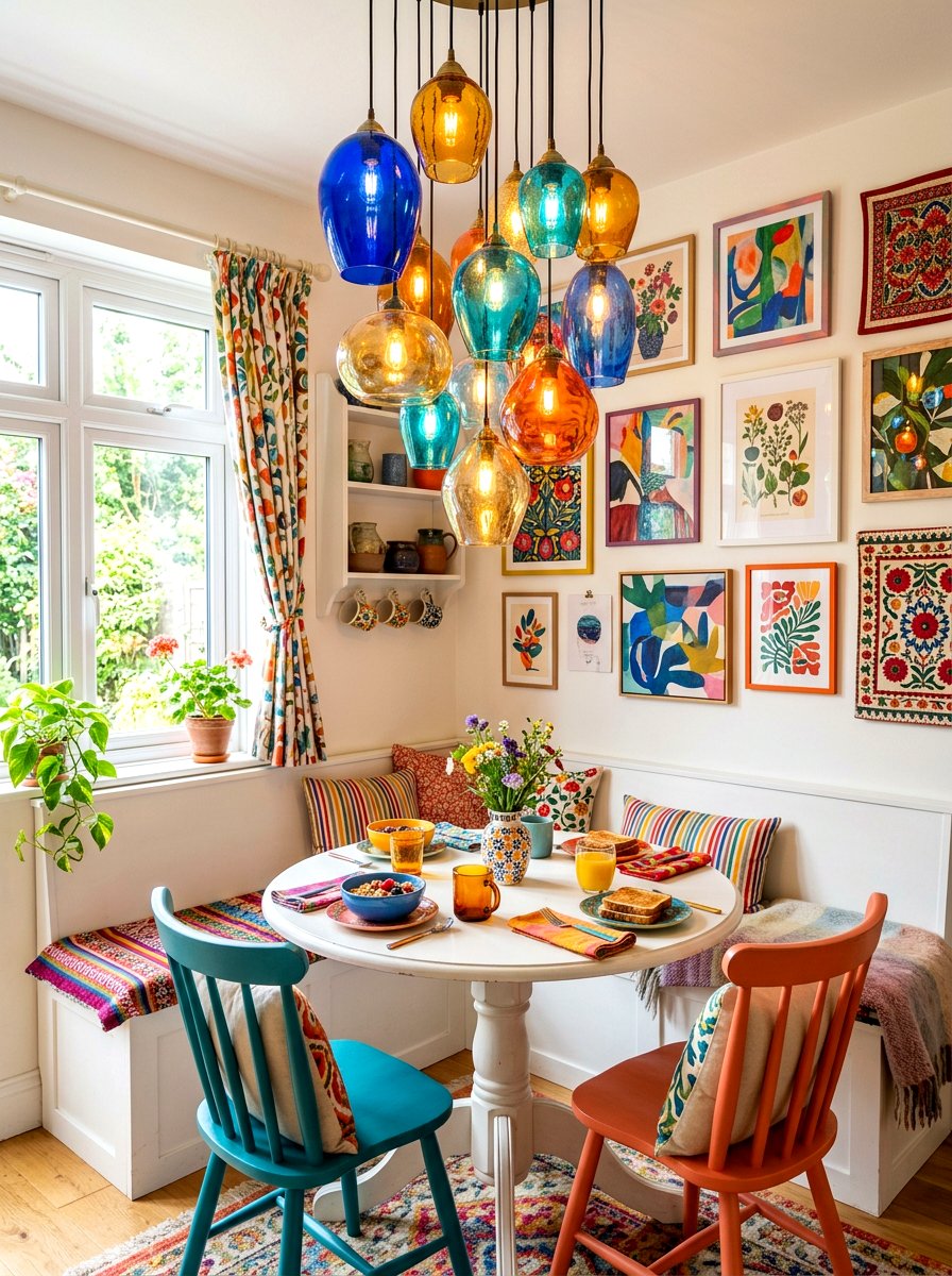 Colorful blown glass cluster - 30 dramatic pendant cluster ideas