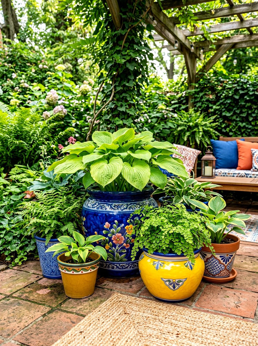 Colorful ceramic pot - 30 garden planter ideas