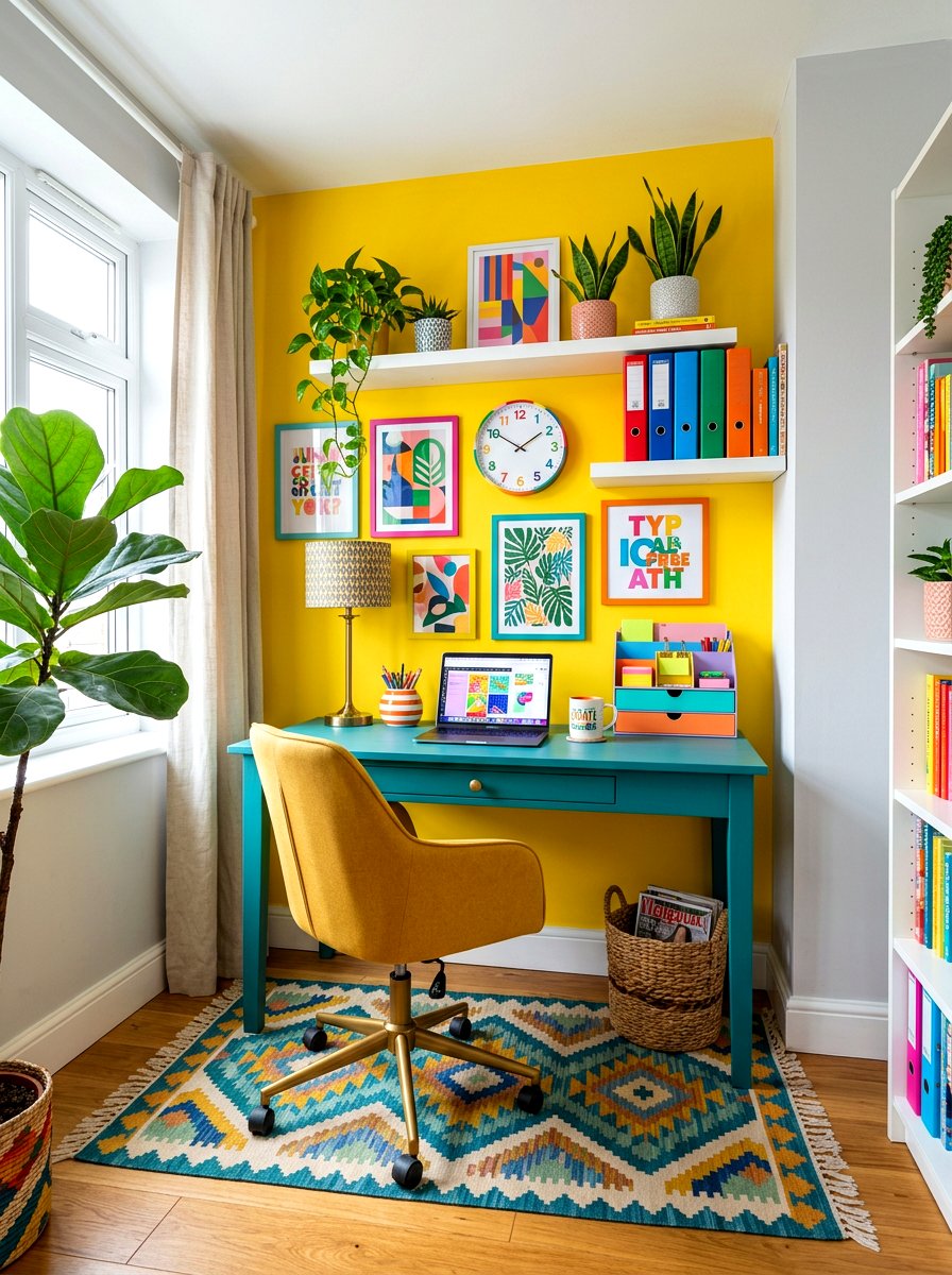 Colorful home office nook - 30 viral home office ideas