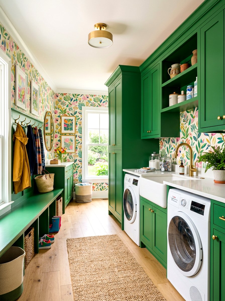 Colorful laundry mudroom - 30 laundry room mudroom combo ideas
