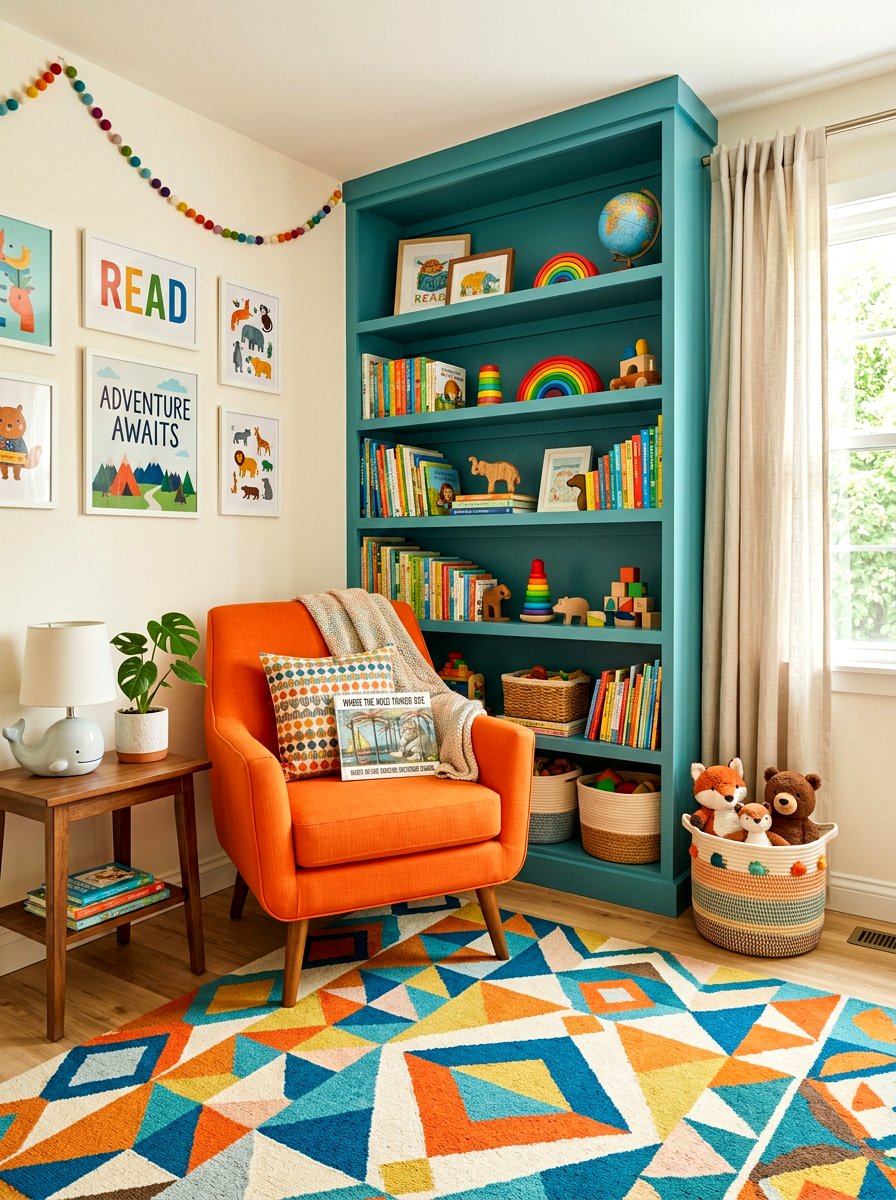 Colorful nursery reading area - 30 nursery reading corner ideas aesthetic