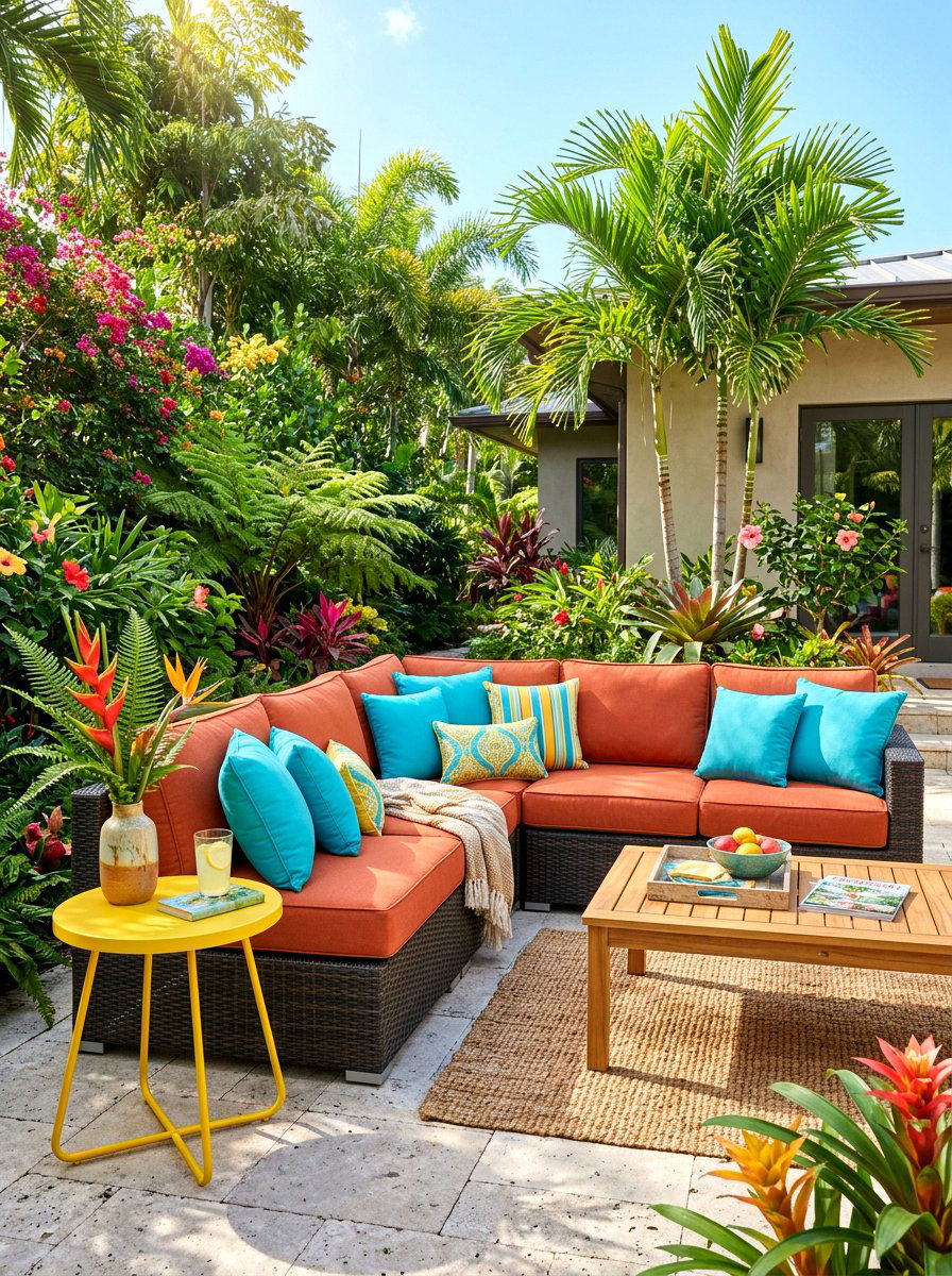 Colorful outdoor modular furniture set - 30 outdoor modular sofa ideas