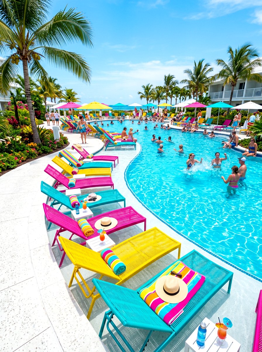 Colorful pool chair - 30 pool lounge chair ideas