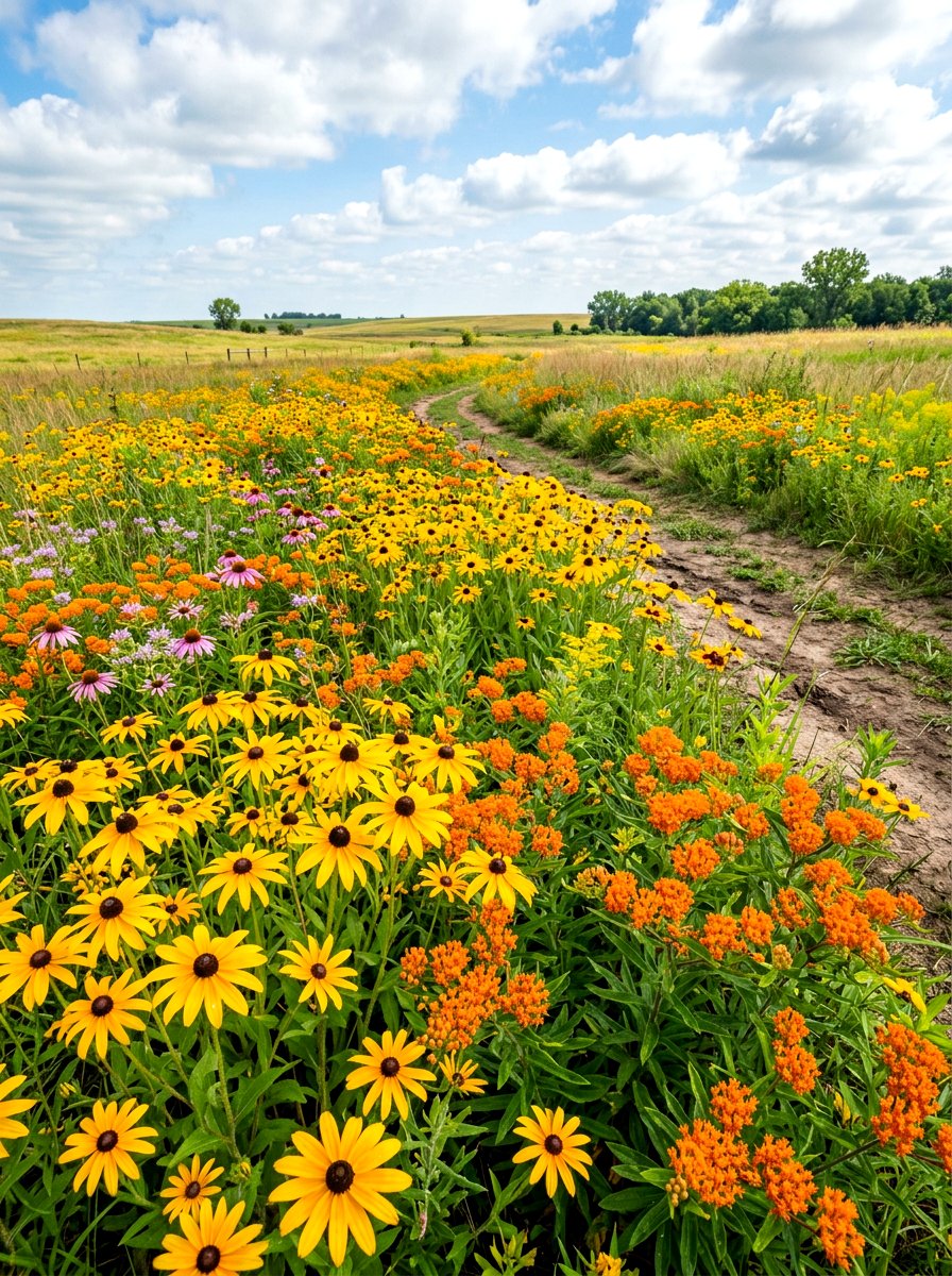 Colorful prairie patch - 30 wildflower patch ideas