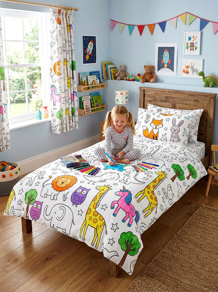 Coloring bedsheet set - 30 plus coloring home decor ideas
