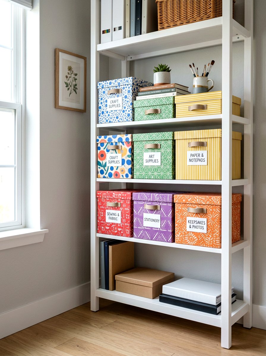 Coloring cardboard storage boxes - 30 plus coloring home decor ideas