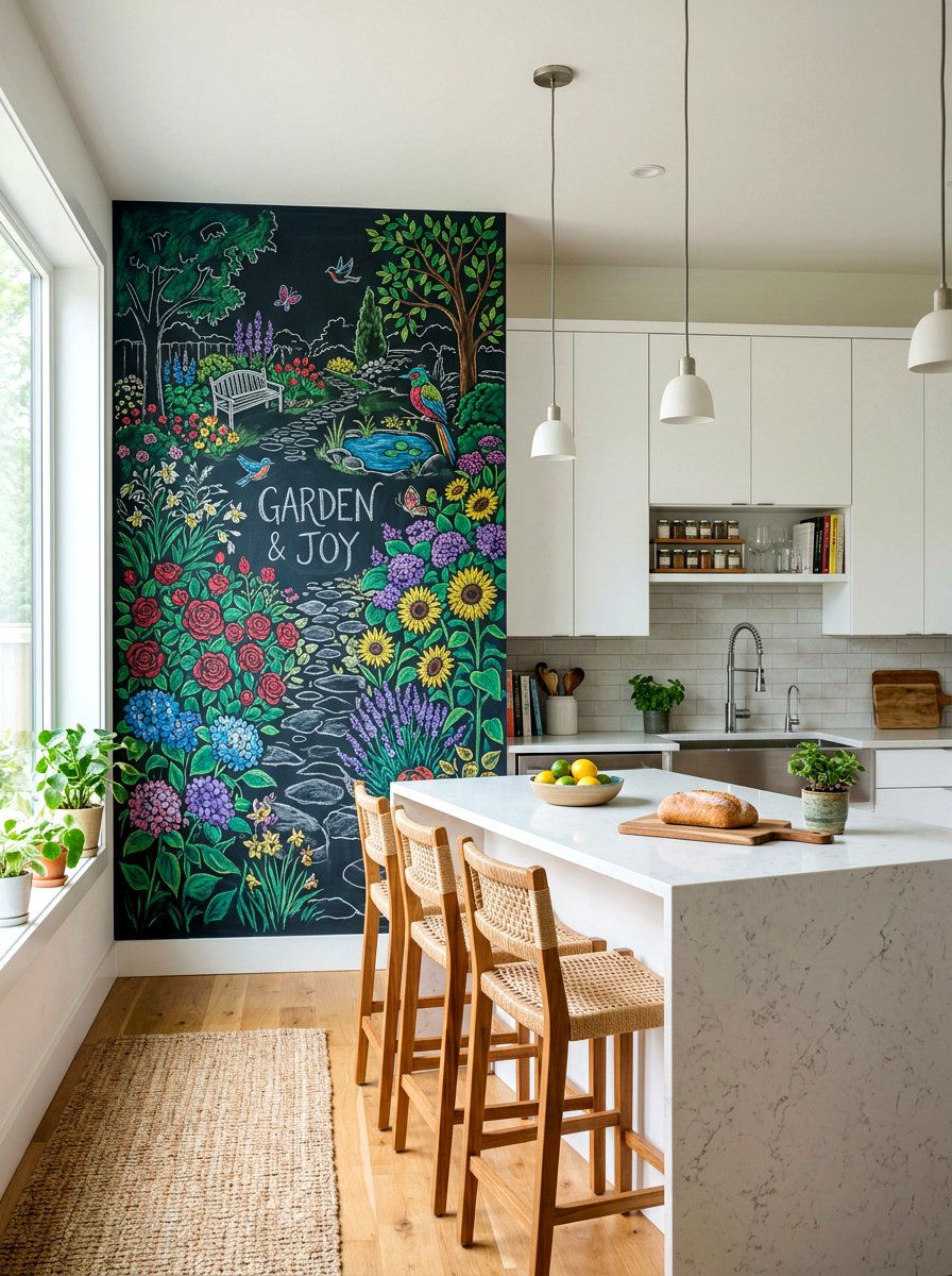 Coloring chalkboard wall - 30 plus coloring home decor ideas