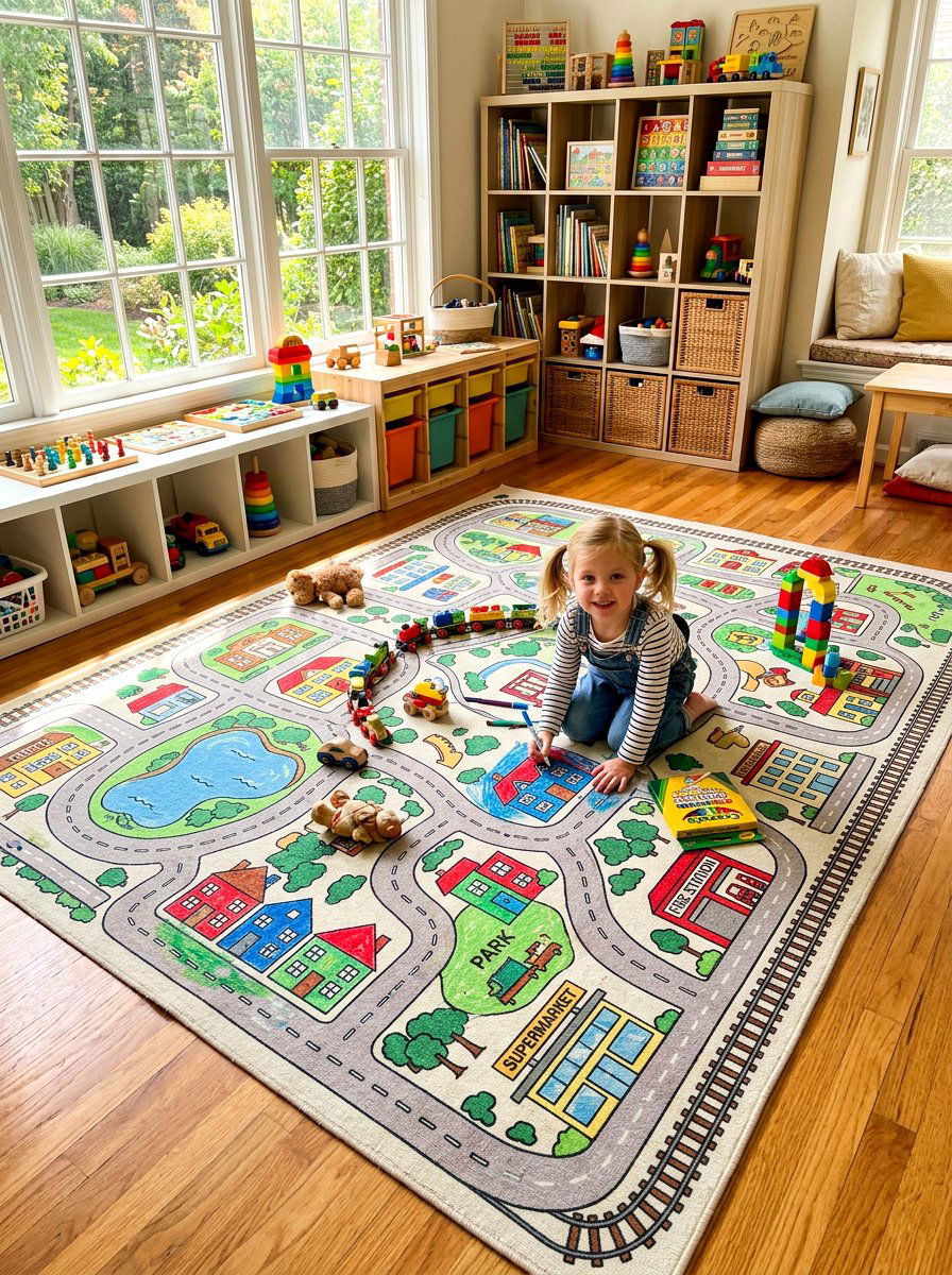 Coloring floor rug - 30 plus coloring home decor ideas
