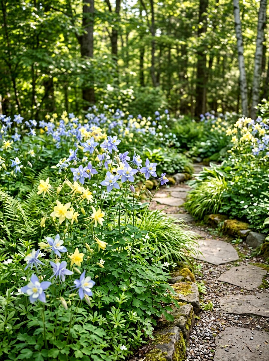 Columbine shade garden - 30 shade perennial garden ideas