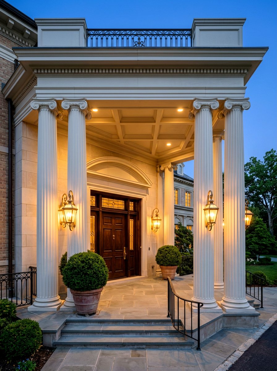 Column lighting - 30 exterior lighting ideas for front of house