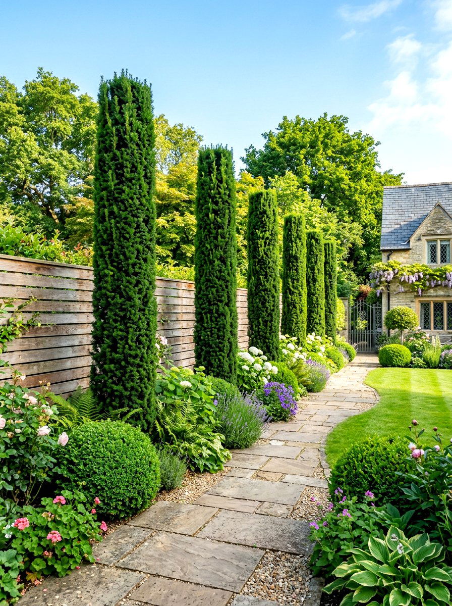 Columnar Yew - 30 topiary garden ideas