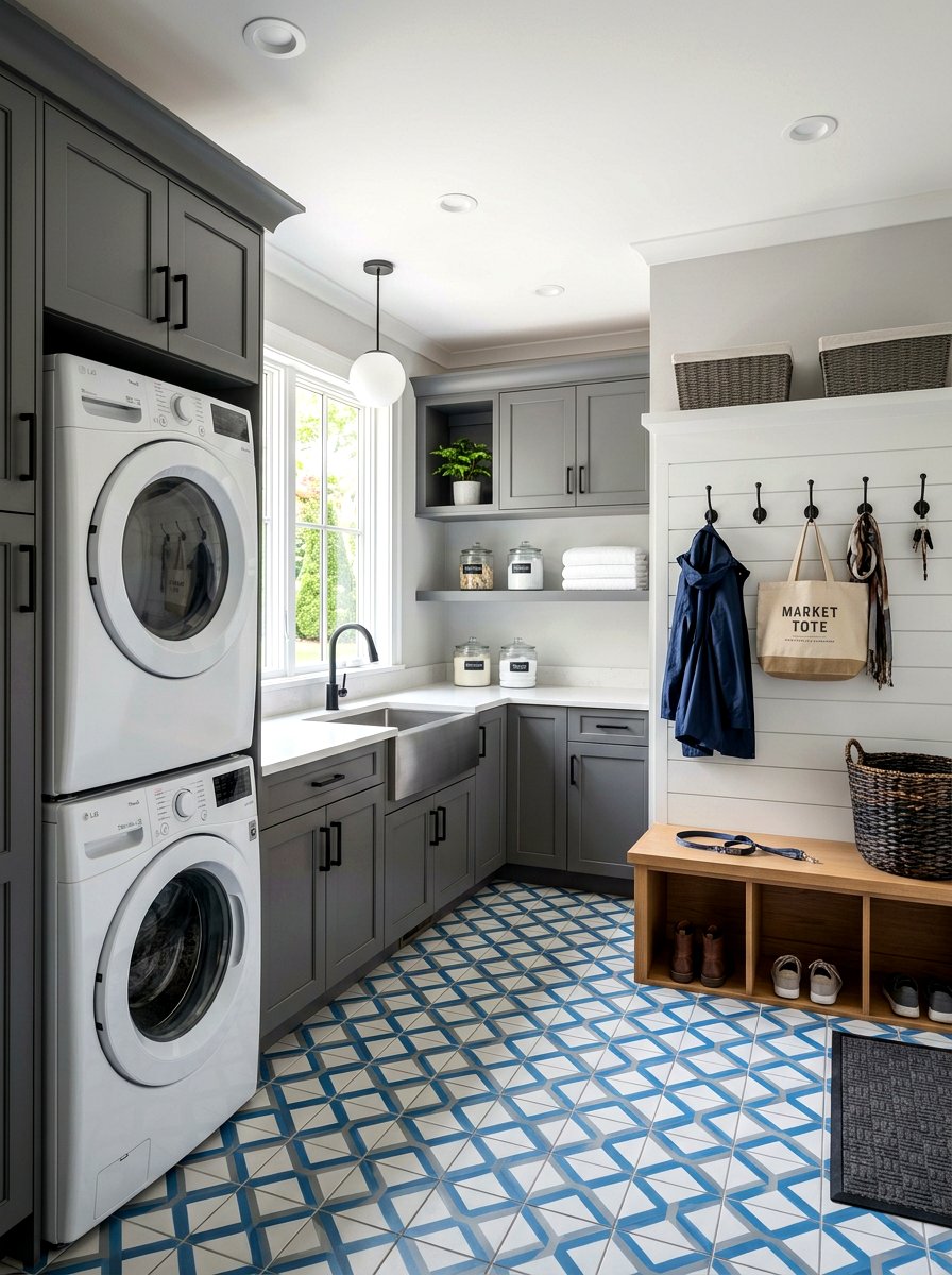 Combined Laundry Mudroom - 30 English mudroom ideas
