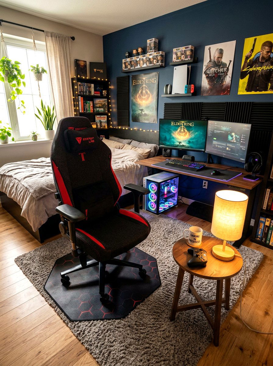 Comfortable Gaming Chair Area - 30 gamer bedroom ideas