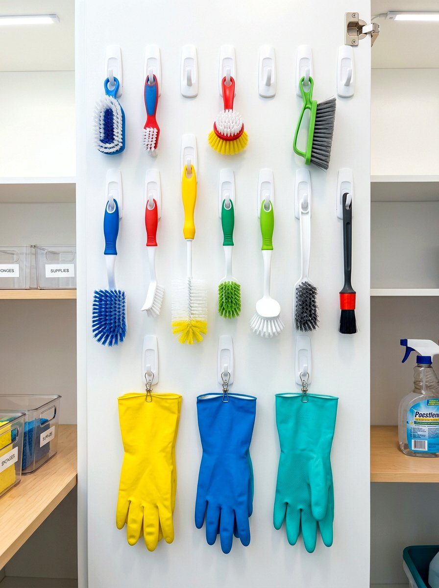 Command Hook Brush Holder - 30 under sink storage rental ideas