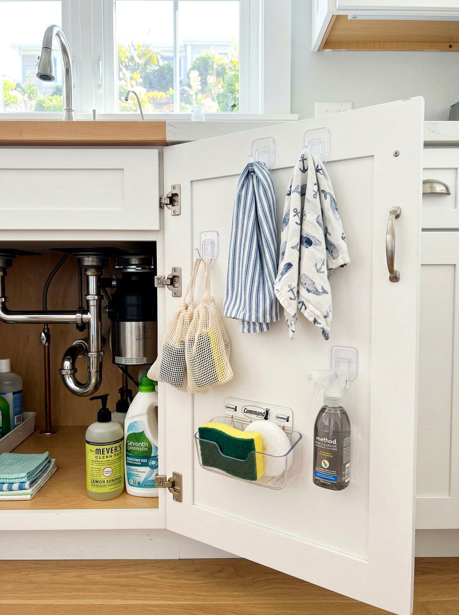 Command Hook Utility Wall - 30 under sink kitchen organization ideas