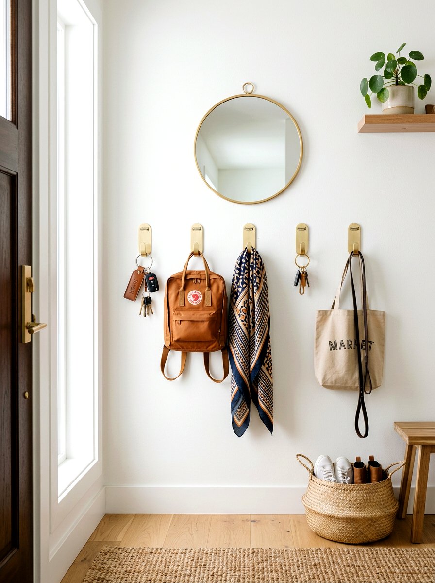 Command hook wall organization - 30 rental entryway ideas