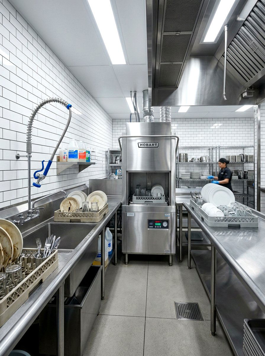 Commercial Dishwasher Station - 30 catering kitchen ideas