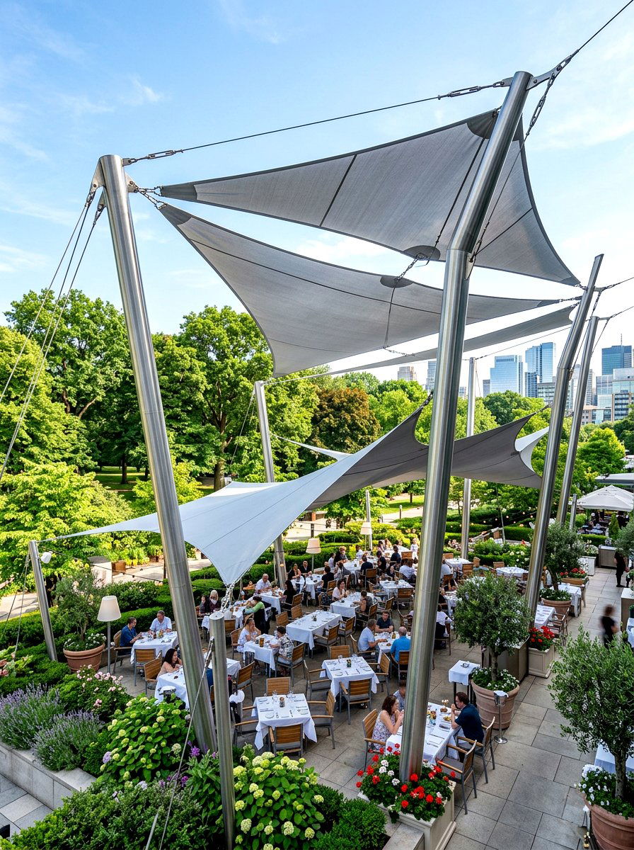 Commercial Grade Shade Sail - 30 shade sail ideas