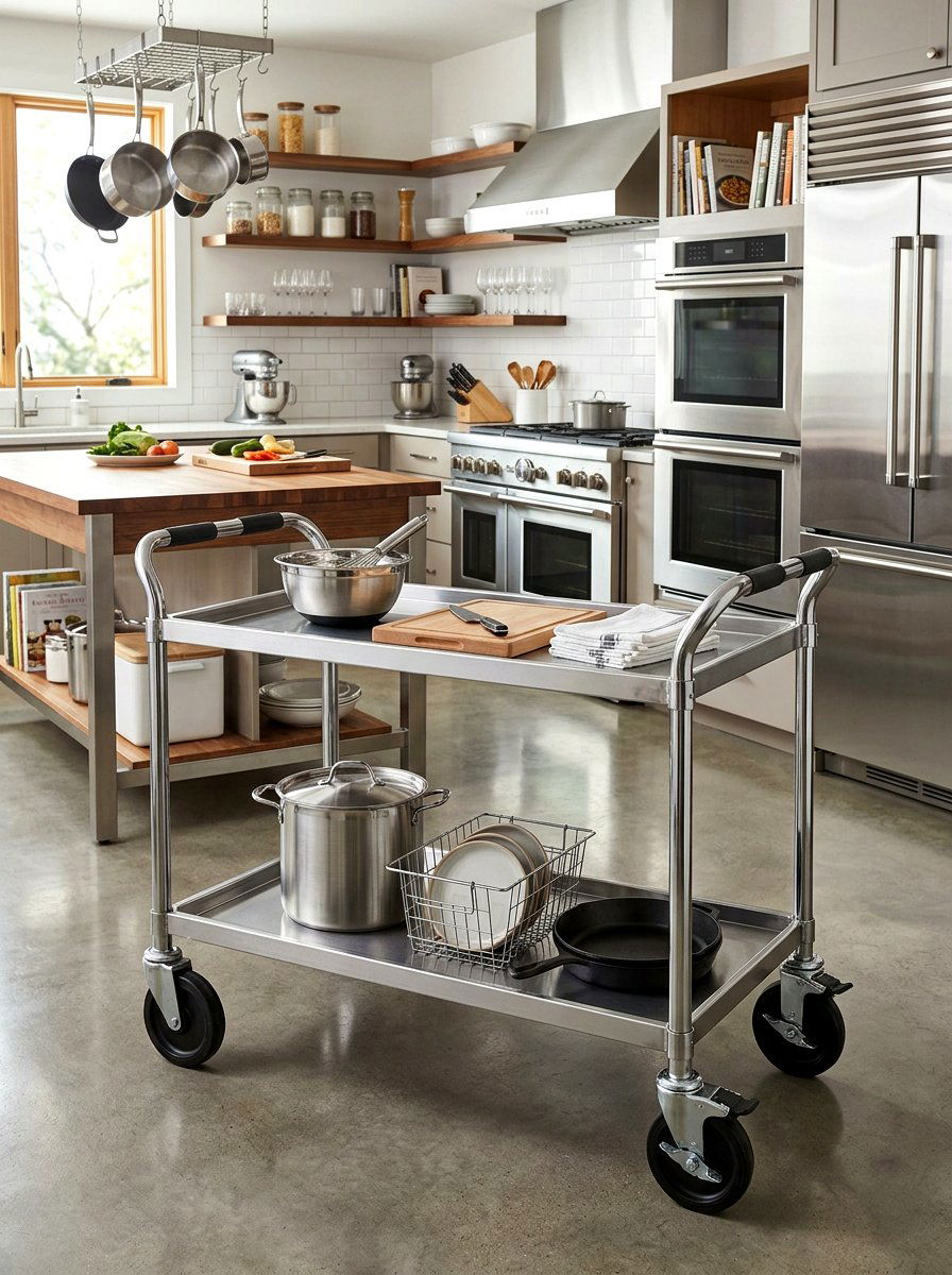 Commercial grade kitchen utility cart - 30 movable kitchen island ideas