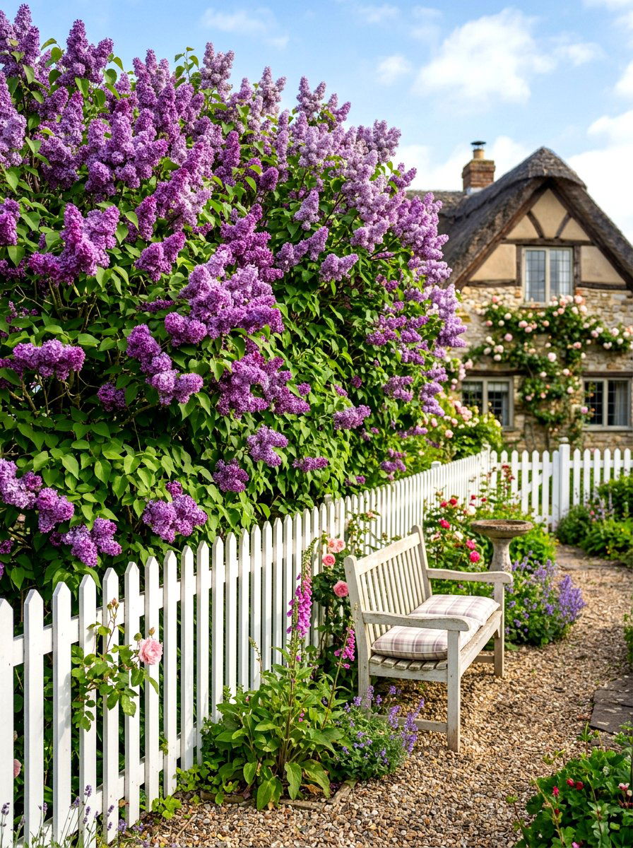 Common Lilac - 30 backyard privacy hedge ideas