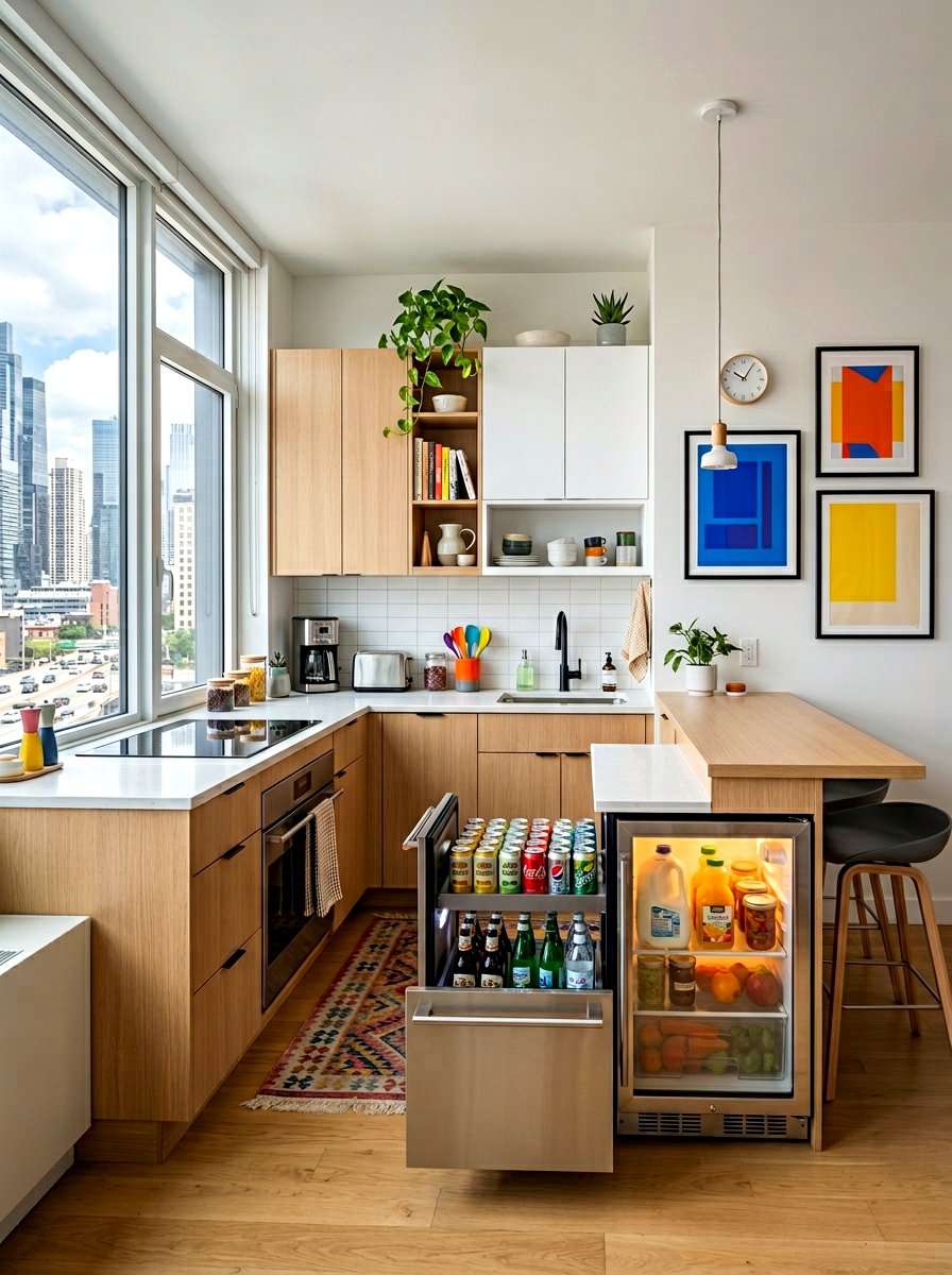 Compact Apartment Mini Fridge - 30 beverage drawer ideas