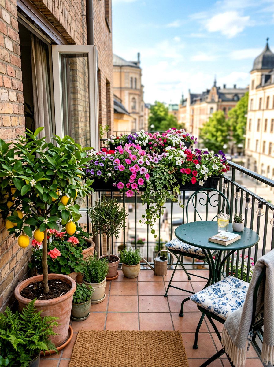Compact Balcony Garden - 30 kitchen courtyard garden ideas