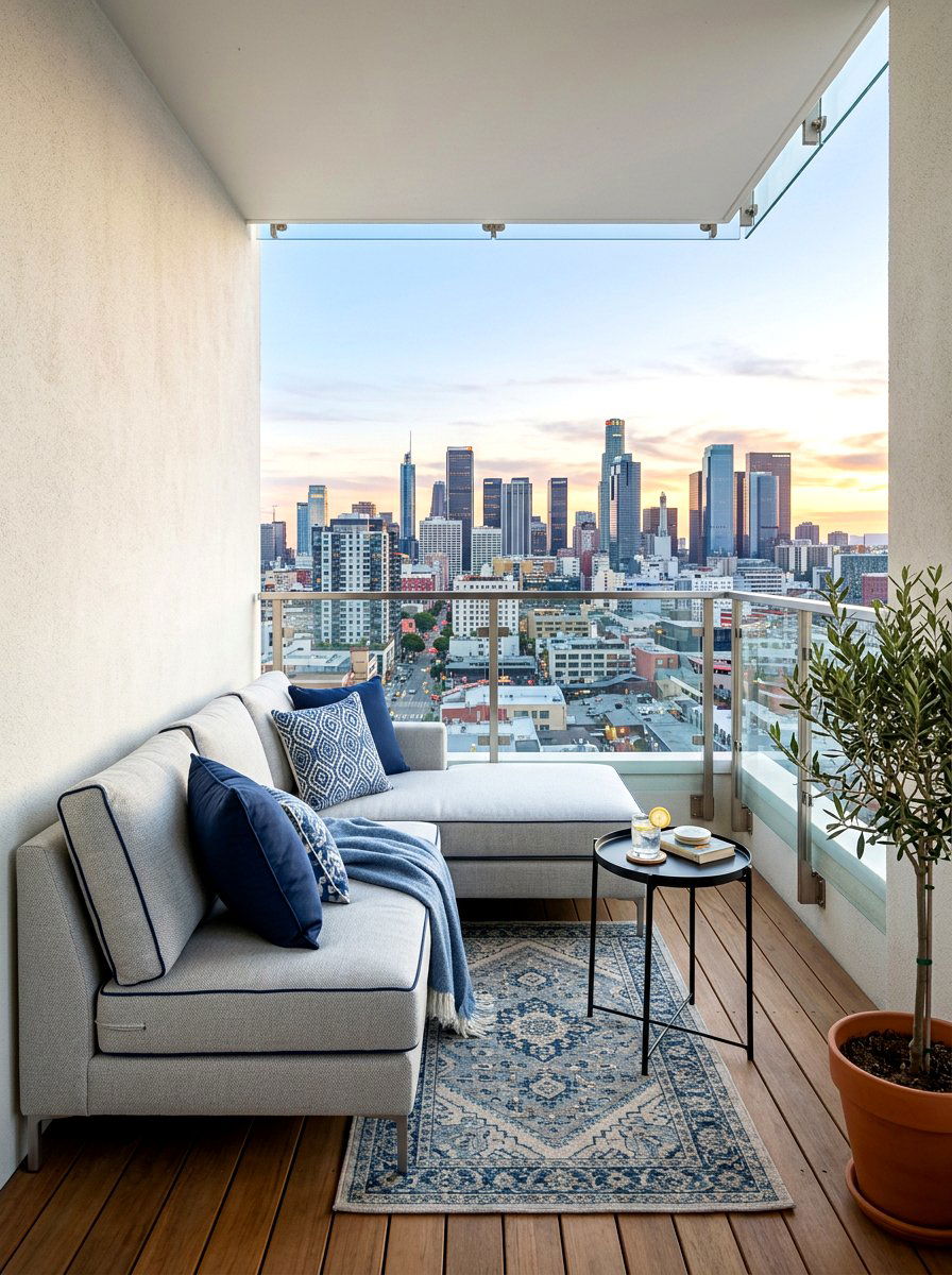 Compact Balcony Outdoor Sofa - 30 urban balcony ideas