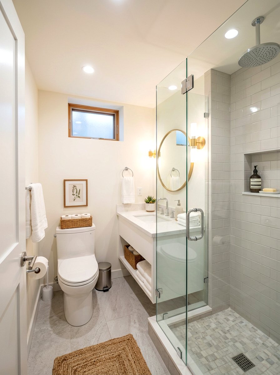 Compact Basement Guest Bathroom - 30 basement bathroom ideas