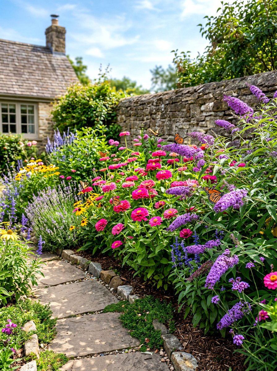 Compact Butterfly Garden - 30 small flower bed ideas