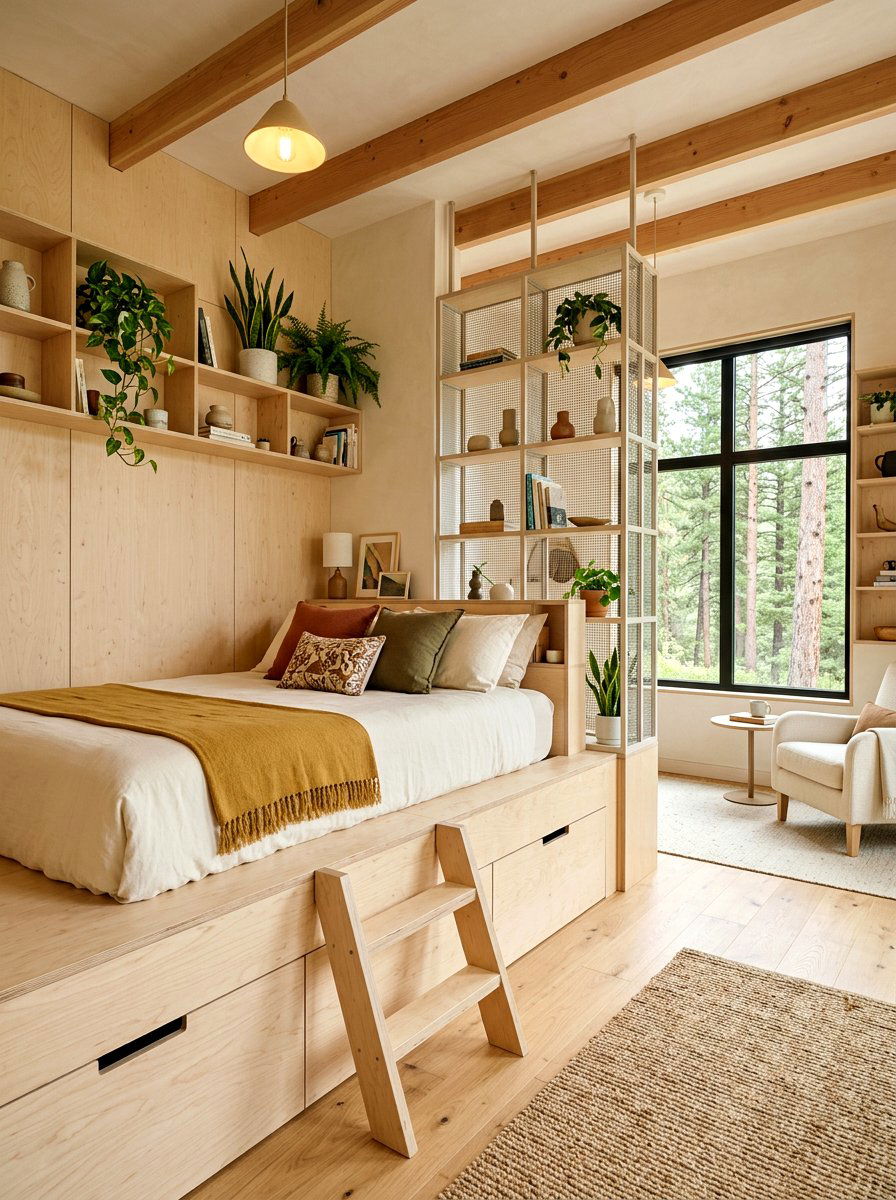 Compact Cabin Studio Bedroom - 30 cabin bedroom ideas
