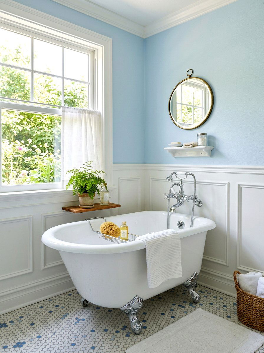 Compact Clawfoot Tub - 30 tiny apartment bathroom ideas