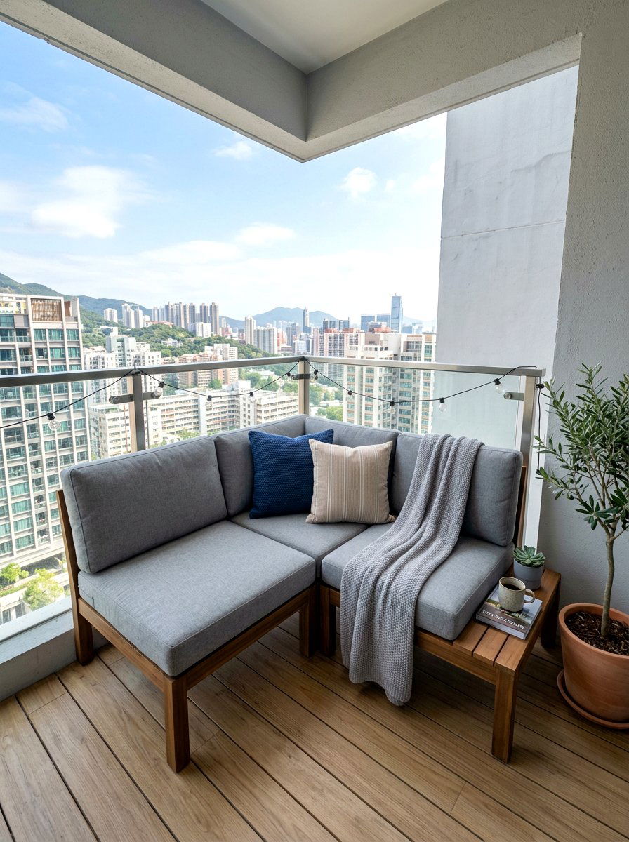 Compact Corner Balcony Lounger - 30 balcony lounge chair ideas