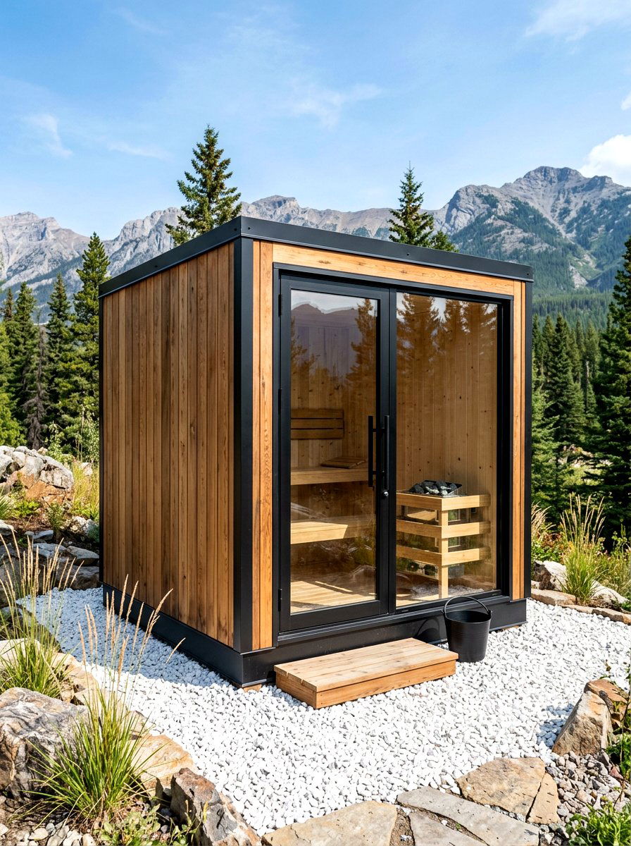 Compact Cube Sauna - 30 backyard sauna ideas