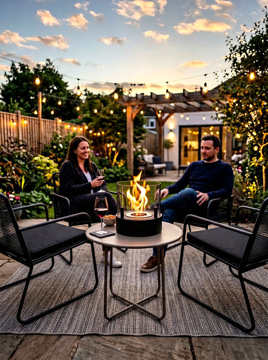 Compact Fire Pit - 30 apartment patio ideas